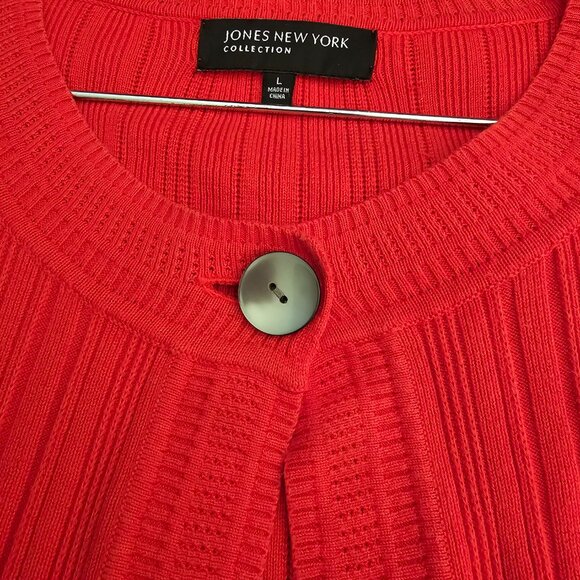 Cardigan Sweater 3/4 Length Orange Large - Picture 7 of 7